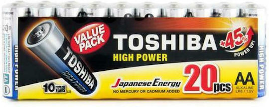 Toshiba High Power Αλκαλικές Μπαταρίες AA 1.5V 20τμχ