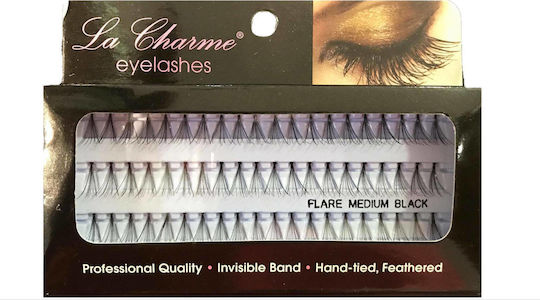 La Charme Flare Cluster Lashes in Black color Medium Black