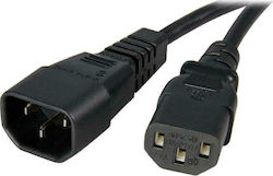 Powertech IEC C13 - IEC C14 Cable 3m Μαύρο (CAB-P025)