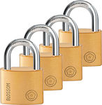 Blossom BC90 Steel Padlock Brass with Key 30mm 4pcs