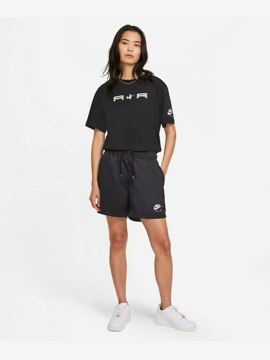 Nike Air Γυναικείο Αθλητικό Crop T-shirt Μαύρο