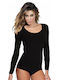 Jadea Long Sleeve Bodysuit Black