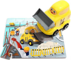 Ξύλινο Παιδικό Puzzle Σφηνώματα Μπουλντόζα 24pcs Top Bright Ξύλινο Παιδικό Puzzle Σφηνώματα Μπουλντόζα 24pcs Top Bright