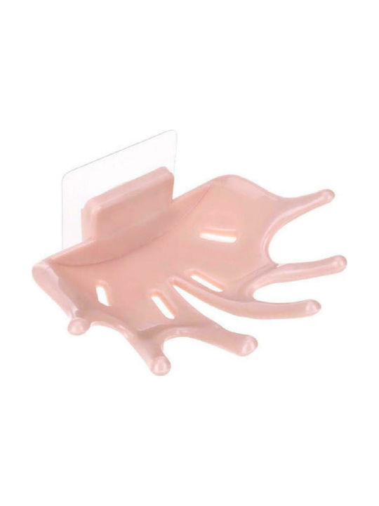 BTHU-0007 Plastic Soap Dish Wall Mounted Pink
