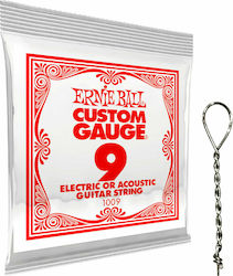Ernie Ball Custom Gauge Plain Μονή Χορδή Steel 9" Ernie Ball Custom Gauge Plain Μονή Χορδή Steel 9"