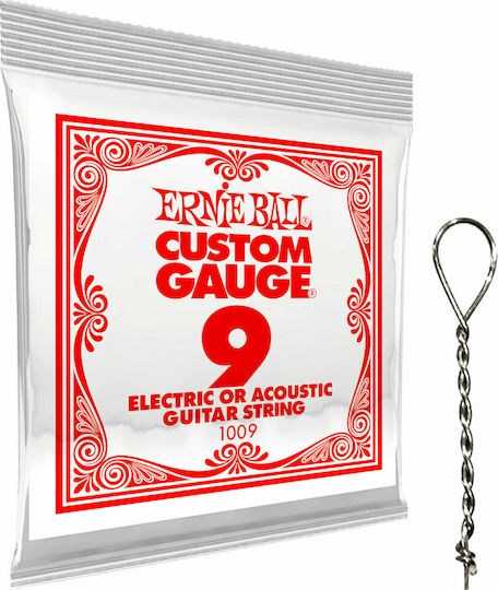 Ernie Ball Μονή Steel Χορδή 9" για Μπουζούκι Custom Gauge Plain