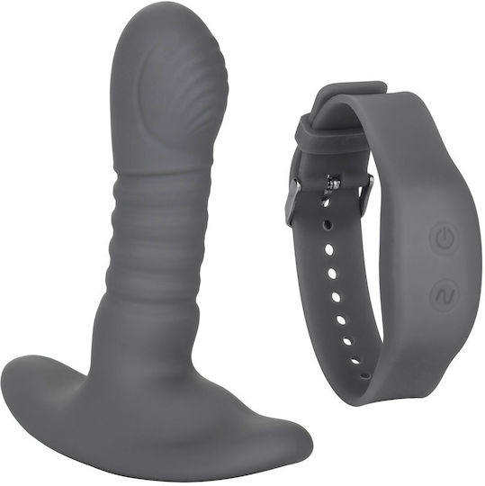 Calexotics Eclipse Wristband Remote Thrusting Rotator Probe Anal Plug mit kabelloser Funktion und Vibration Grey