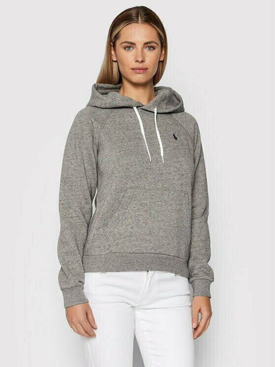Ralph Lauren Women's Hooded Fleece Sweatshirt Gray