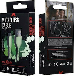 Maxlife MXU-04GR Braided USB 2.0 σε micro USB 1m Πράσινο