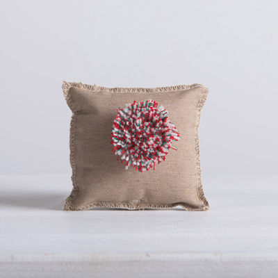 Christening Favor with Cushion Beige made of Fabric