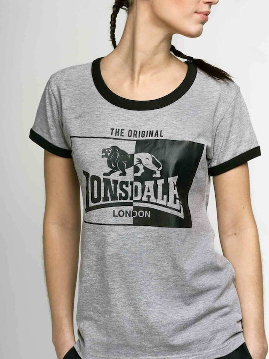 Lonsdale Uplyme Women's Athletic T-shirt Gray