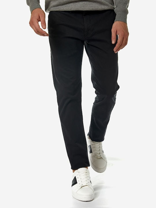 Camaro Trousers Chino Elastic in Slim Fit Black