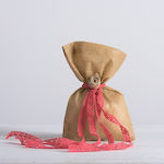 Christening Favor in Pouch Beige made of Fabric