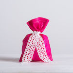 Christening Favor in Pouch Fuchsia made of Fabric 50pcs