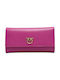 Large Leather Women's Wallet Fuchsia