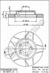 Brembo Disc de frână Față pentru Toyota Carina