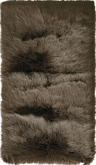 Kentia Mario Anti-slip Rug Rectangular Shaggy Furry 36 Brown