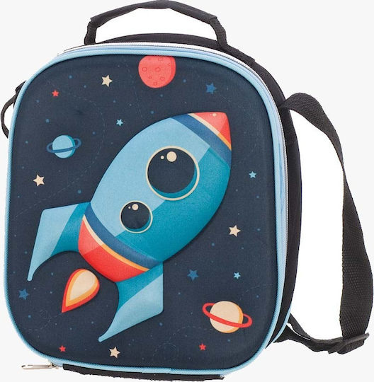 Bartuggi Space School Insulated Shoulder Lunch Bag Blue