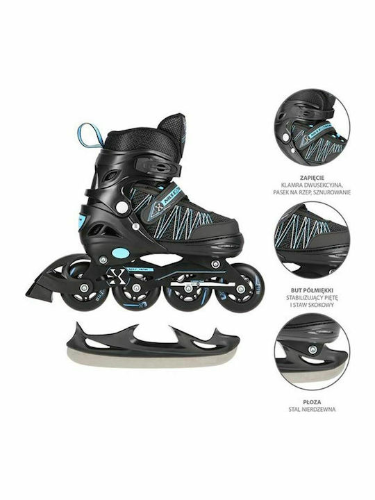 Nils NH11912 Inline Αυξομειούμενα Rollers Μαύρα Παιδικά