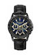 Trussardi T-Hawk Watch Chronograph Battery with Black Leather Strap