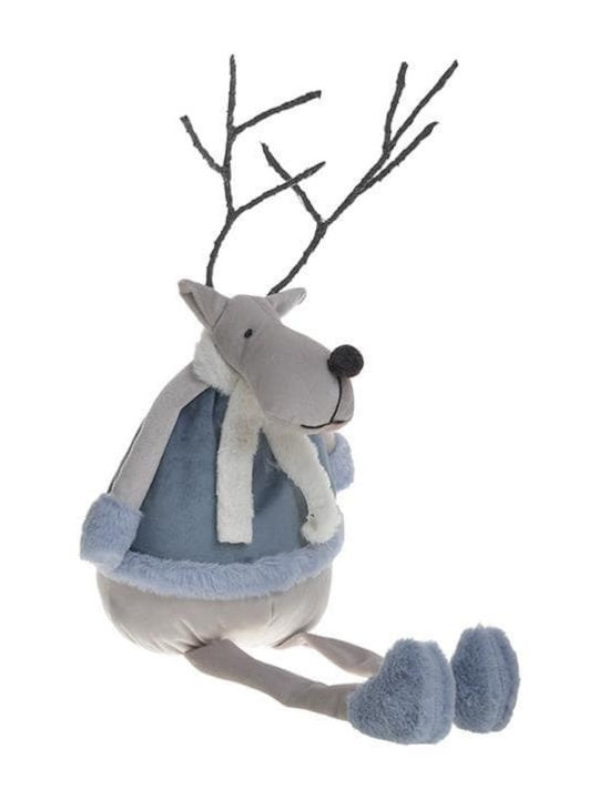 Inart Christmas Fabric Figure Reindeer Blue Height 63cm