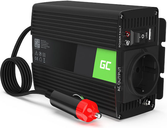Green Cell Pro Green Invertor Auto Modificat Sine Wave 300W pentru Convertirea 24V DC în 230V AC cu 1xUSB
