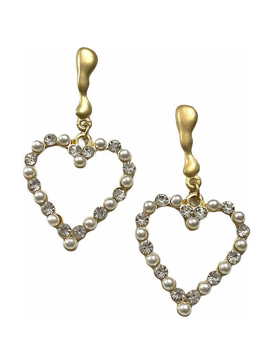 Heart Shaped Earrings Gold Plated