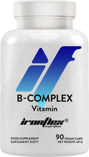 Ironflex Nutrition Vitamin B Complex Βιταμίνη για Ενέργεια, Ενίσχυση του Ανοσοποιητικού & το Νευρικό Σύστημα 90 φυτικές κάψουλες