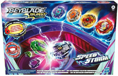 Hasbro Beyblade Burst Surge Speedstorm Slayer Showdown Battle Set F0661 pentru vârsta de 8+ ani