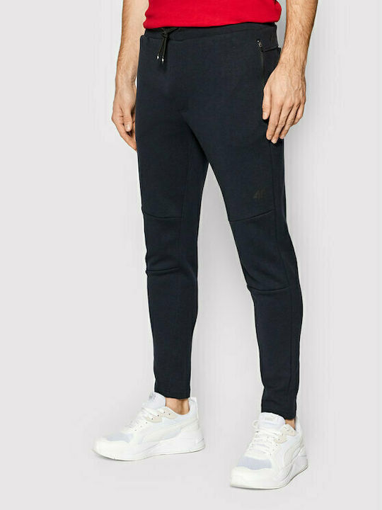 4F Men's Sweatpants with Rubber Navy Blue