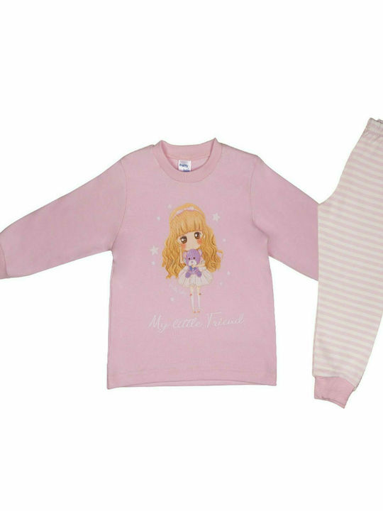 Pretty Baby Set Top & Bottom Kids Winter Pyjamas Pink