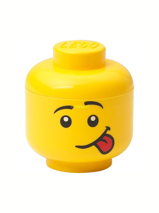 Lego Kids Plastic Toy Storage Box Head Yellow 10x10x11cm