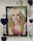 HOMie Blue Heart Glass Photo Frame With Blue Frame