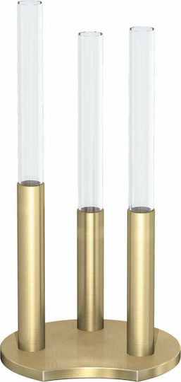 Swarovski Διακοσμητικό Βάζο Γυάλινο Garden Tales Χρυσό Φ8xΥ16cm 3τμχ