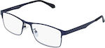 Silac 7306 Men's Reading Glasses +2.00 Blue Metal 7306