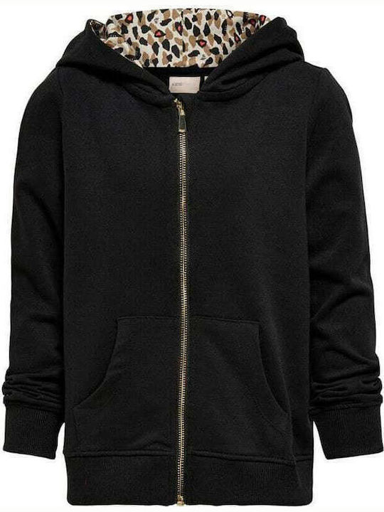 Kids Only Girls Hooded Cardigan with Zipper Black