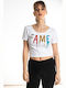 Women's Summer Crop Top Cotton Short Sleeve White