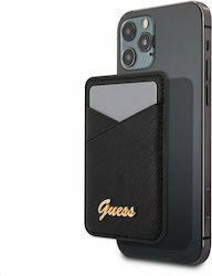 Guess MagSafe Калъф за карти Saffiano в Черен цвят