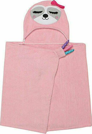 Zoocchini Baby-Badetuch mit Kapuzen Sadie The Sloth Rosa 127x55cm