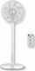 Oromed Oro Fan Weiß Ventilator Sockel 60W Lüfterdurchmesser 33.5cm mit Fernbedienung Weiß