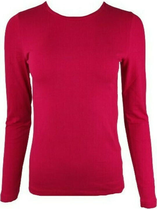 Paco & Co Winter Women's Cotton Blouse Long Sleeve Fuchsia