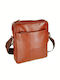 Leder Herrentasche Schulter / Crossbody Cognac