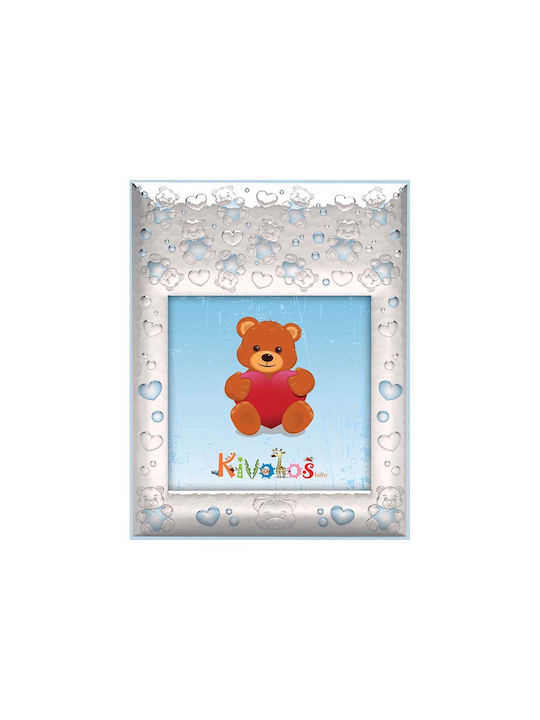 Slevori Silver Photo Frame Teddy Bear Hearts 10x10cm