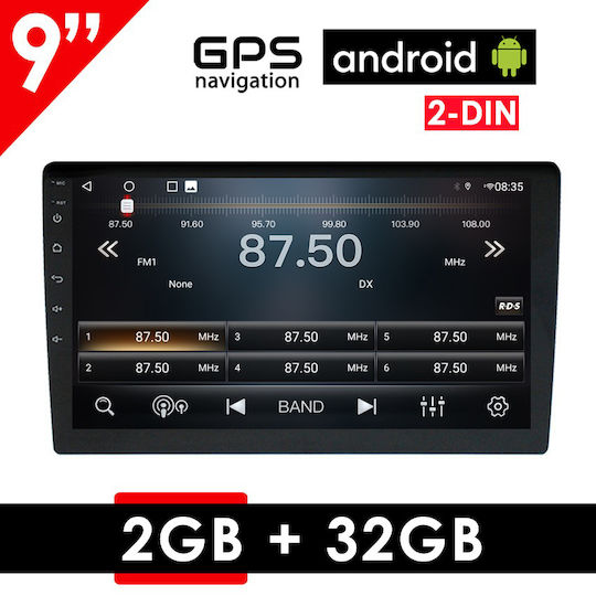 Ηχοσύστημα Αυτοκινήτου 2DIN (Bluetooth/USB/WiFi/GPS/Apple-Carplay/Android-Auto) με Οθόνη Αφής 9"