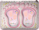 Slevori Babyfüße Kinder-Multifotorahmen Silber Rosa 6x9 cm