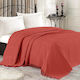 Lino Home Safari Blanket Pique Queen with Fringes 220x240cm. Red