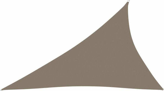 vidaXL Triangle Shade Sail Brown With Hoop & with PU Coating 4x5x6.4m made of Oxford fabric