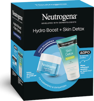 Neutrogena Hydro Boost & Skin Detox Set Îngrijire pentru Hidratare & Curățare facială cu Crema de fata & Mască de față