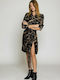 Mini Dress with Tearing Black