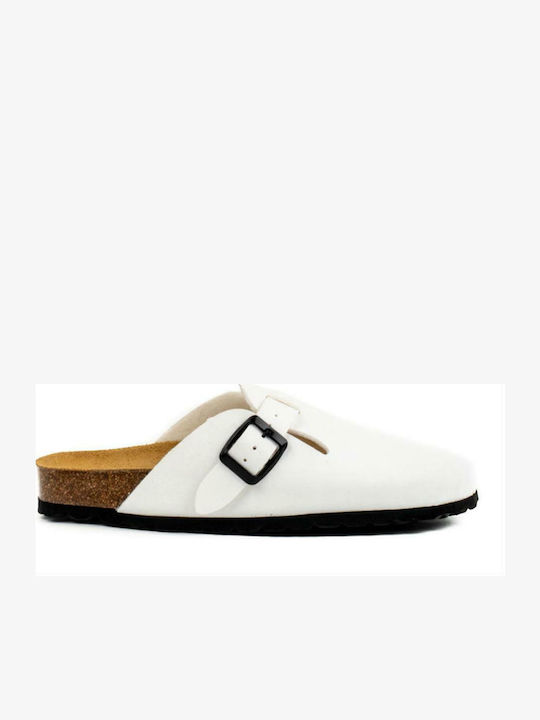 Plakton Leather Winter Women's Slippers White